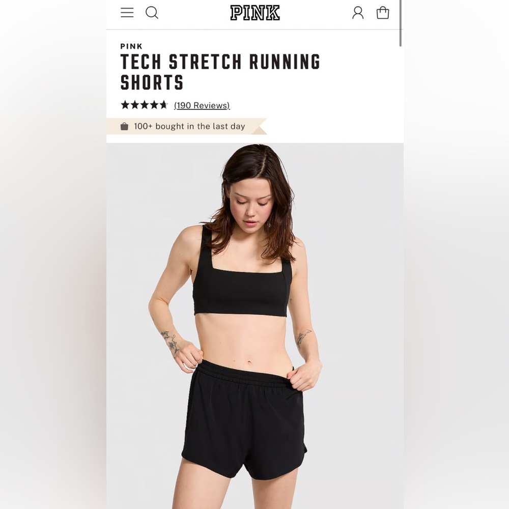 NWT VS PINK running shorts sz small